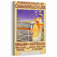 Retro Travel Poster - England to Australia via Malta, Port Said