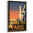 Retro Paris Travel Poster - Vintage Obelisk and Fountain Wall Art
