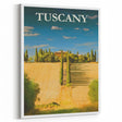 Retro Tuscany Travel Poster - Vintage Italy Landscape Wall Art
