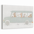 Whimsical Animal Car Ride Nursery Wall Art - Kids Room Prints