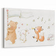 Woodland Animal Parade Nursery Wall Art - Kids Room Prints