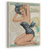 Retro Travel America Poster – Vintage Pin-Up Art Print