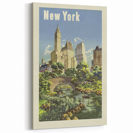 Retro New York Poster – Vintage Central Park Art Print