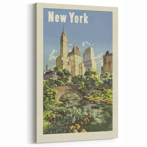 Retro New York Poster – Vintage Central Park Art Print