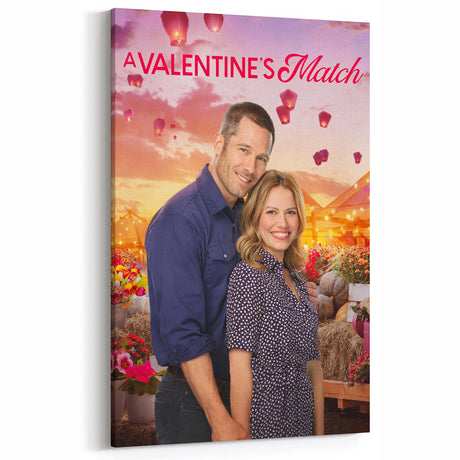 2020s Vintage Movie Poster - A Valentine's Match Retro Film Art