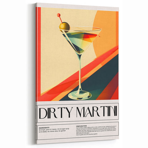 Dirty Martini Cocktail Print - Bar Wall Art for Lounge & Kitchen