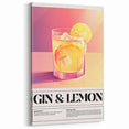 Refreshing Gin & Lemon Artwork - Kitchen Wall Art for Home Bar