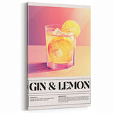 Refreshing Gin & Lemon Artwork - Kitchen Wall Art for Home Bar