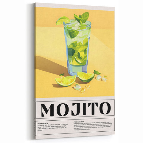 Mojito Cocktail Poster - Beverage Wall Art for Kitchen & Bar