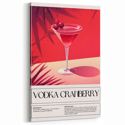 Vodka Cranberry Cocktail Print - Cocktail Wall Art for Bars