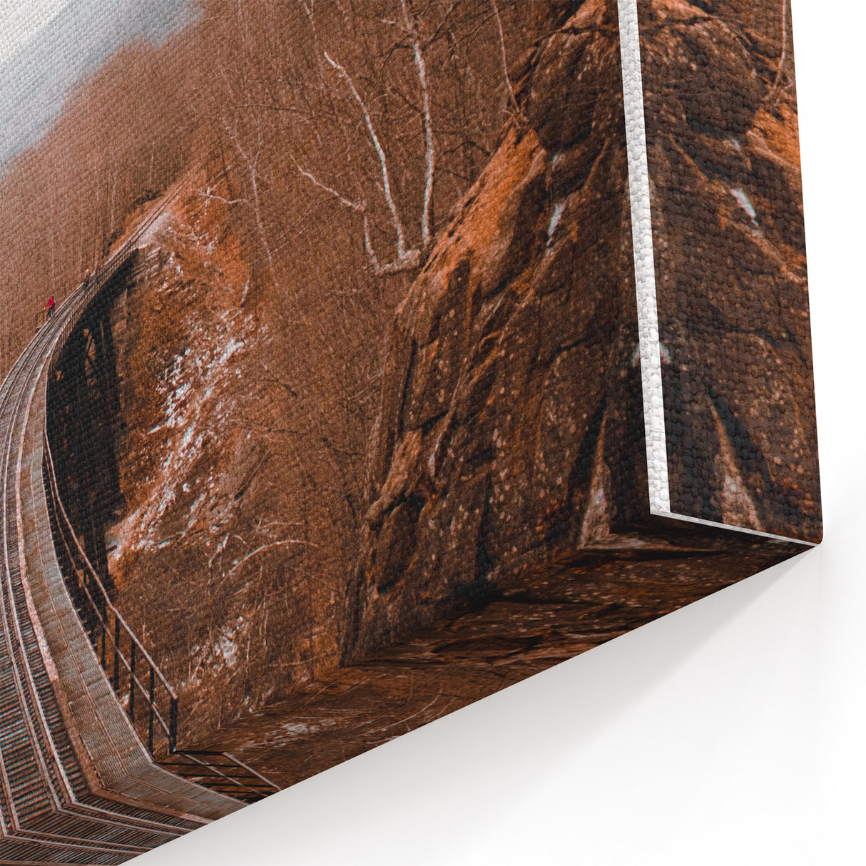 Rustic Fall Wall Art - Autumn Canvas Art with Scenic Railroad