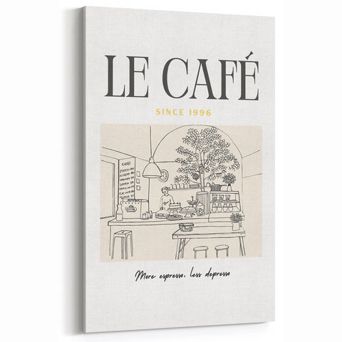 Le Café Coffee Shop Print - Coffee Wall Art for Kitchen & Bar