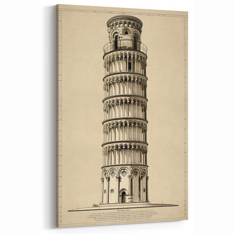 Architectural Wall Art: Leaning Tower of Pisa Print