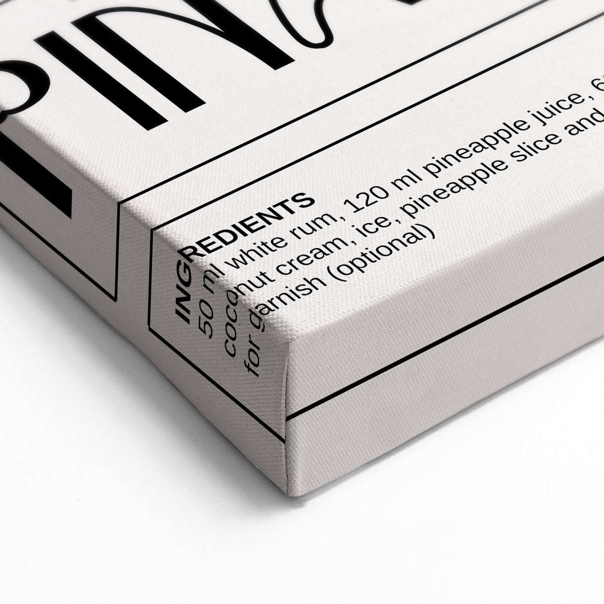 Piña Colada Cocktail Poster - Tropical Bar Wall Art for Kitchen