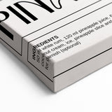 Piña Colada Cocktail Poster - Tropical Bar Wall Art for Kitchen