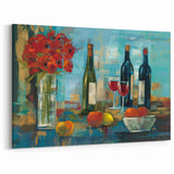 Elegant Wine & Fruit Still Life - Bar Wall Art for Dining Room
