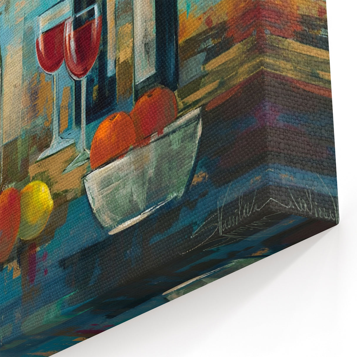 Elegant Wine & Fruit Still Life - Bar Wall Art for Dining Room