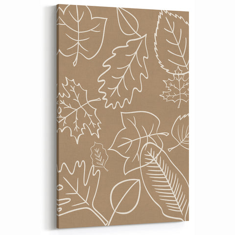 Minimalist Fall Leaves Wall Art - Autumn Canvas Art for Cozy Decor