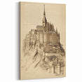 Architectural Wall Art: Mont Saint-Michel Illustration Print