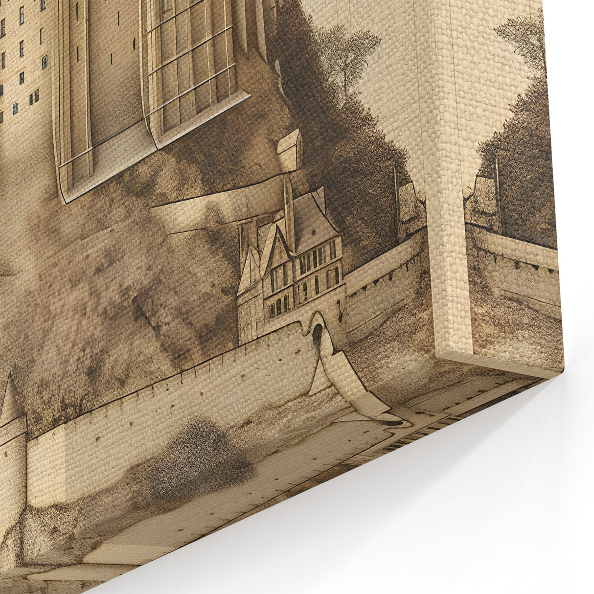 Architectural Wall Art: Mont Saint-Michel Illustration Print