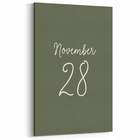 November 28 Wall Art - Minimalist Fall Canvas Art for Seasonal Decor