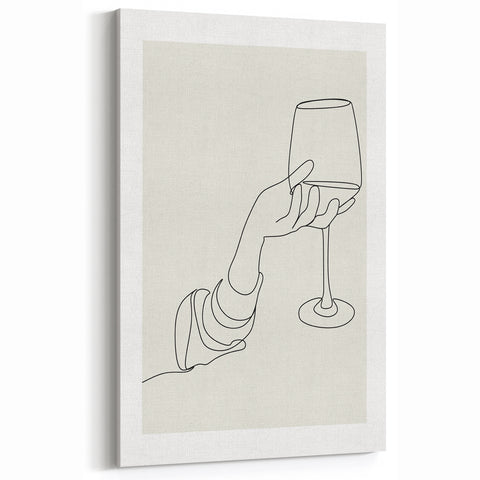 Elegant Wine Glass Art - Minimalist Bar & Kitchen Wall Decor