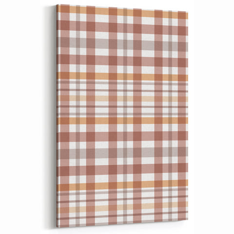 Rustic Plaid Fall Wall Art - Autumn Canvas Art for Cozy Decor