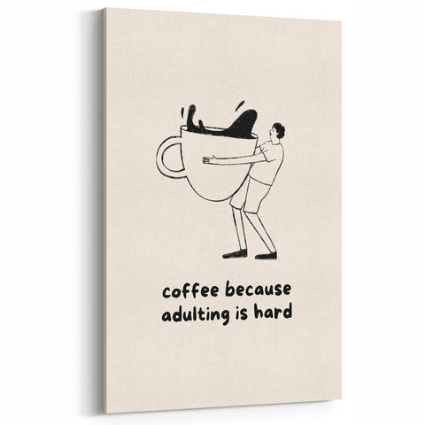 Funny Coffee Art Print - Kitchen & Café Wall Decor