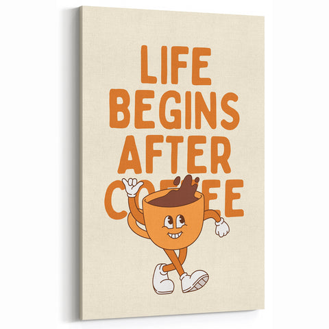 Retro Coffee Quote Wall Art - Kitchen & Café Decor