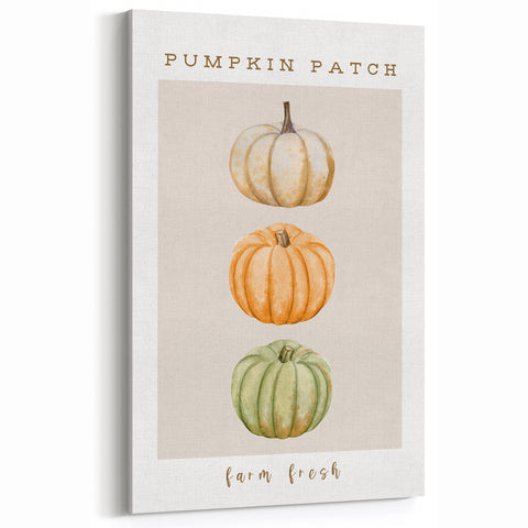 Rustic Pumpkin Patch Fall Wall Art – Autumn Canvas Art & Decor