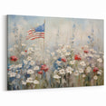 Patriotic Wildflowers & Flag - Patriotic Wall Art