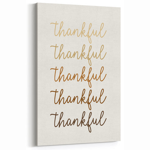 Thankful Typography Fall Wall Art – Autumn Canvas Art & Decor