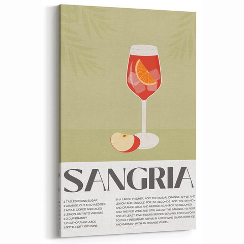 Sangria Cocktail - Wine Wall Art for Kitchen or Bar