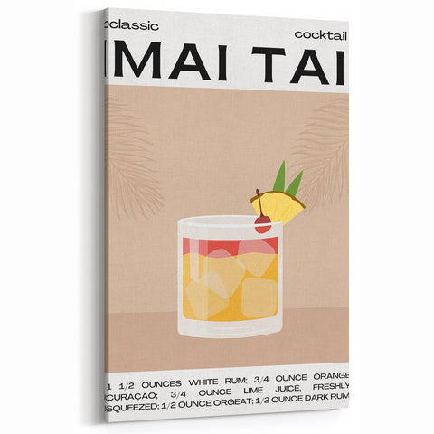 Mai Tai Cocktail - Bar Wall Art for Kitchen or Lounge