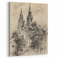 Historic Church Tower Architectural Wall Art