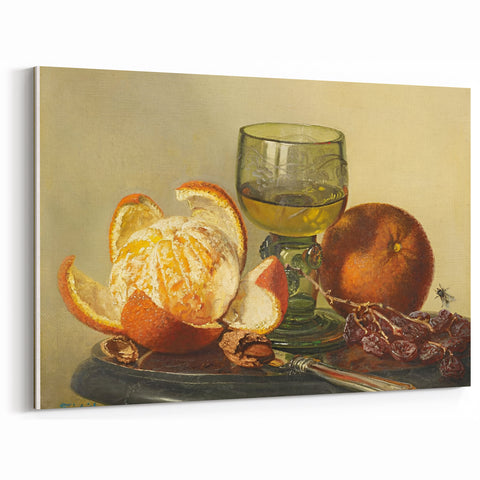 Still Life Wine & Fruits Print - Kitchen Wall Art for Classic Decor