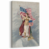 Columbia & American Flag - Red, White, and Blue Wall Art