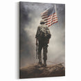 Soldier & American Flag - Patriotic Wall Art