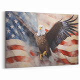 Majestic Bald Eagle & Flag - Independence Day Wall Art