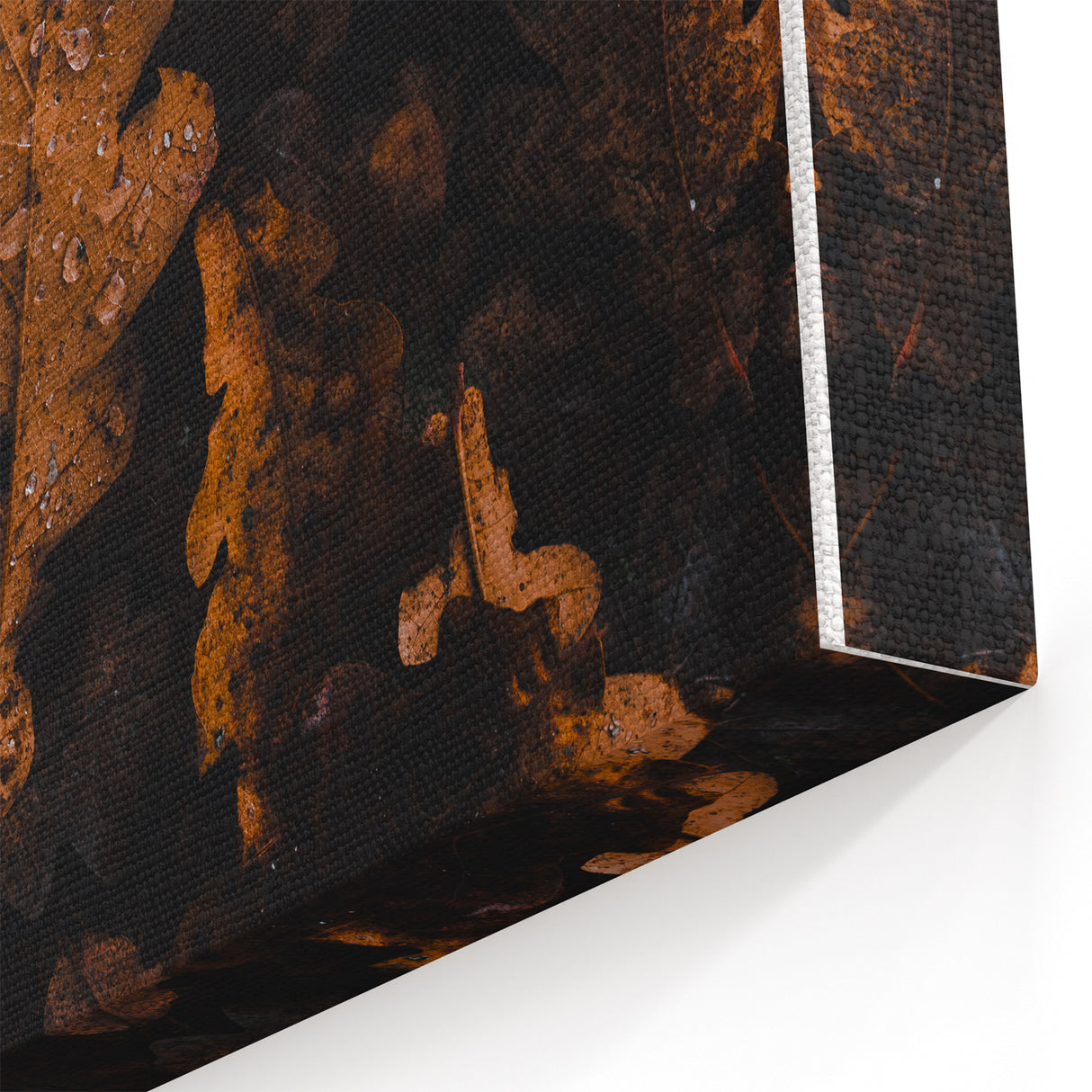 Fallen Oak Leaves Fall Wall Art – Autumn Canvas Nature Print