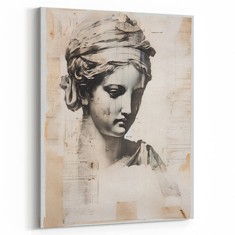 Vintage Portrait Art – Classic Bust Sketch for Antique Wall Decor