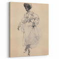 Retro Portrait Canvas – Vintage Sketch of Classic Fashion Elegance