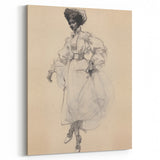 Retro Portrait Canvas – Vintage Sketch of Classic Fashion Elegance