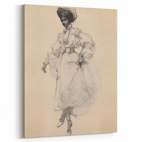 Retro Portrait Canvas – Vintage Sketch of Classic Fashion Elegance
