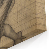 Classic Portrait Artwork – Vintage Futuristic Sketch Wall Art