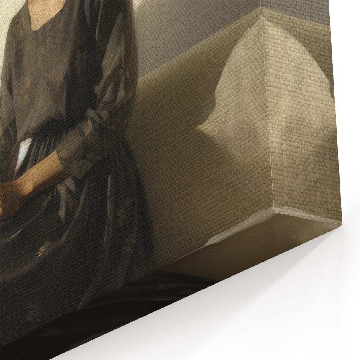 Vintage Portrait Art – Elegant Woman in Sunlit Window Wall Print