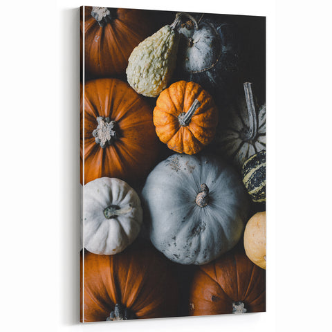 Harvest Pumpkin Collection Fall Wall Art – Autumn Canvas Print