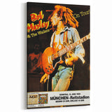 Vintage Bob Marley & The Wailers 1980 Concert Poster - Retro Music Art