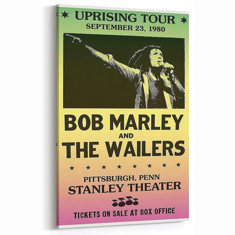 Vintage Bob Marley Uprising Tour Poster 1980 - Retro Music Wall Art