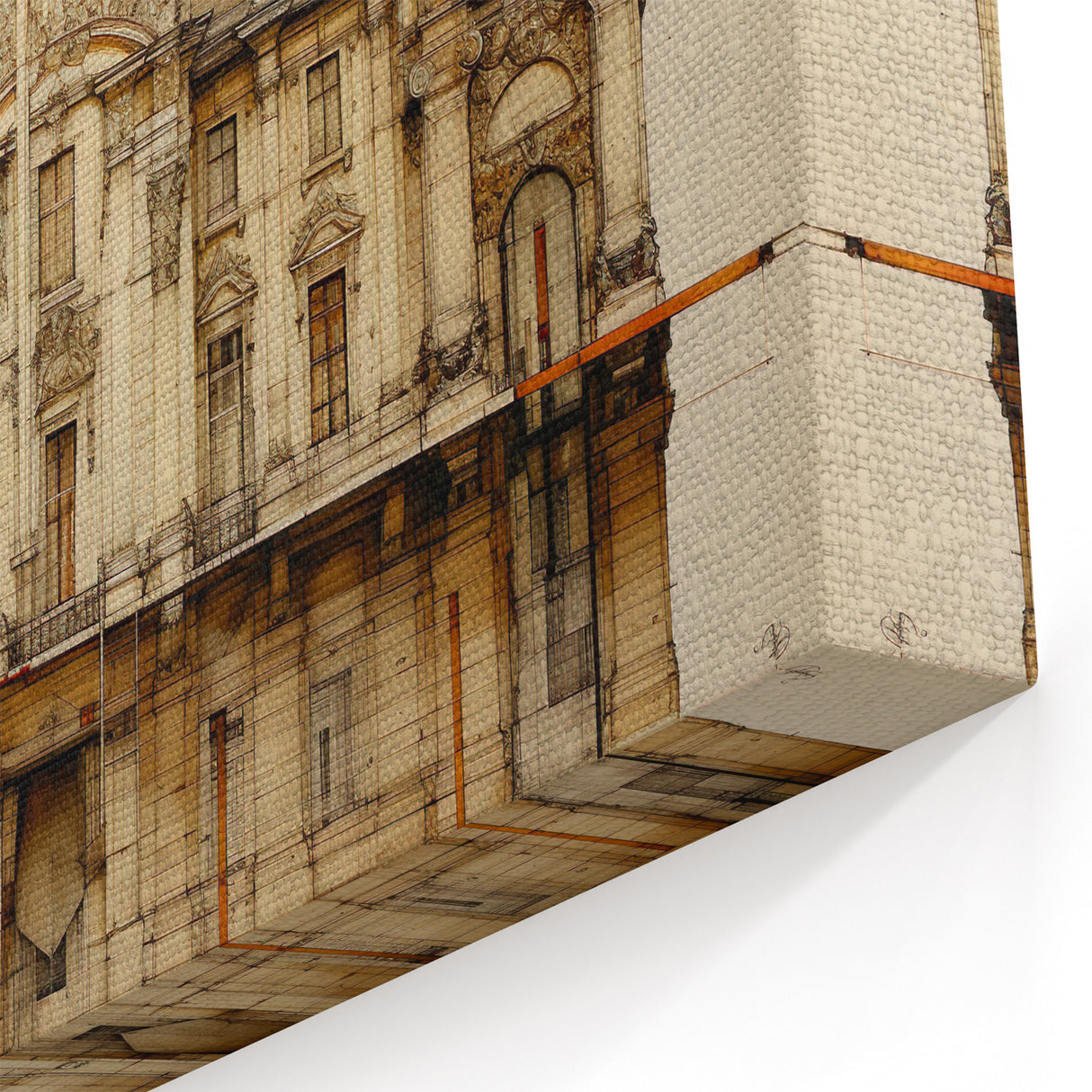 Vintage Architectural Art – Historic Building Illustration Print